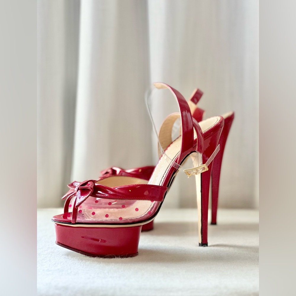 Authentic Pre-Owned Charlotte Olympia Serena Patent Leather Platform Sandal